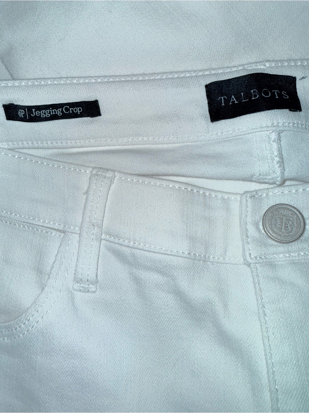 Talbots White Jegging Crop Jeans Petite 6P High Rise Stretch - Picture 4 of 6